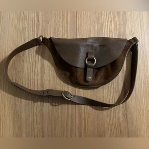 Banana Republic Brown Leather and Suede Crossbody Bag